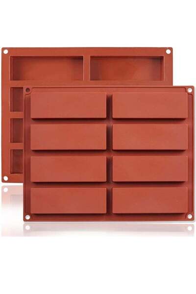 Generic Chocolate Bar Molds Silicone Rectangle Deep Bars, 2 PCS 8 Cavities Th...