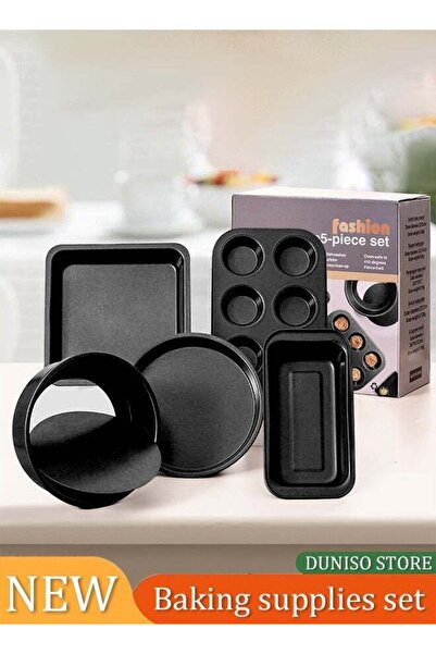 Generic 5 Pieces of Bakeware Set, non stick baking mold set, carbon steel cak...