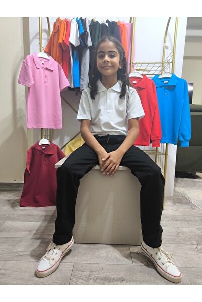 mco Tricou unisex pentru copii, cu guler polo, cu mânecă scurtă, pentru școal...