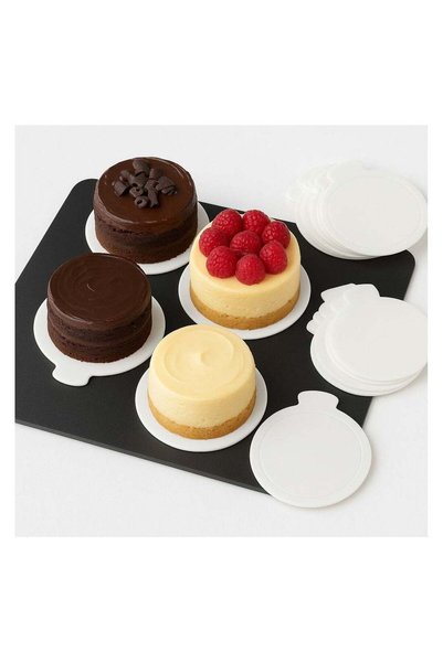 Generic White Round Cake Board – 9×9 cm | Dessert Display Base