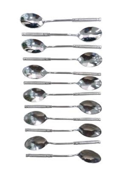 ALSAIF KITCHEN Small silver twisted tea spoon set