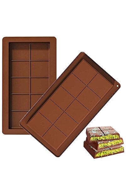 Generic 2 Pack Deep Silicone Chocolate Bar Molds – 1-Inch-Thick Large Candy B...
