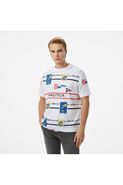 Nautica Erkek Beyaz Oversize Fit T-Shirt