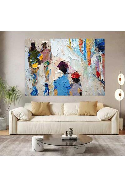 SND لوحة جدارية قماشية كانفس بوهيمية بإطار خشبي مخفي، 50×70 سم