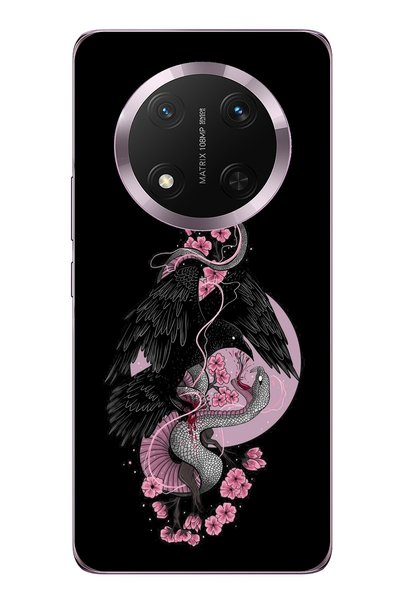 TechTree حافظة سيليكون شفافة متوافقة مع هاتف Honor Magic 7 Lite باللون الوردي...
