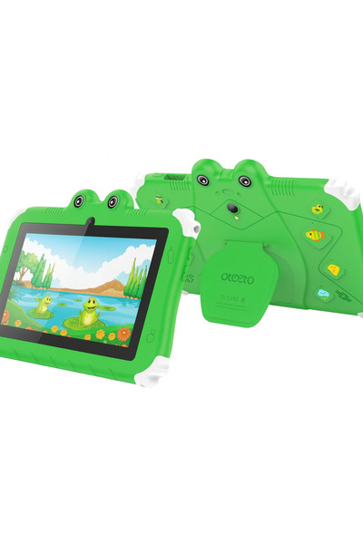 OTEETO TAB 6 Kids Tablet, 7-Inch IPS LCD, 4GB RAM 128GB ROM, Android 13, Dual Camera, Black/Blue