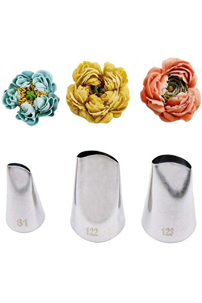 Generic Set/3pcs, Cake Decorating Tips Set Russian Piping Tips Rose Flower Pi...