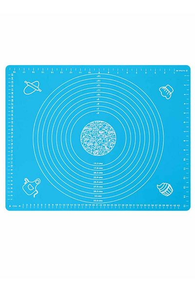 Generic Silicone Baking Mat for Pastry Non Stick Dough Pie Crust Rolling Mats, Blue, 40X50CM