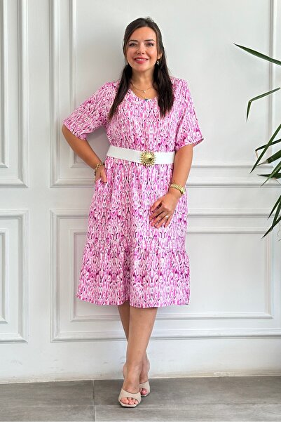 yb yağmur butik فستان فيكسون منسوج مستورد بياقة على شكل حرف V مع جيوب جانبية ...