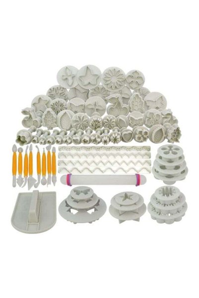 Generic 68-Piece Fondant Cake Decorating Modelling Tools White/Yellow/Pink