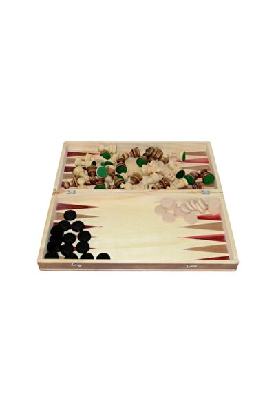 E EFRALL Feroland backgammon and chess set, 26 x 26cm