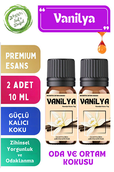 LeafFlora AromaHome Vanilya - Esansiyel Uçucu Yağ - Aromatik Oda ve Ortam Kok...