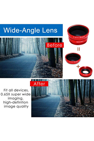 OEM 3 in 1 Photo Lenses, Universal, Optical SnapView, Wide-Angle, Compatible with Phones and Tablets