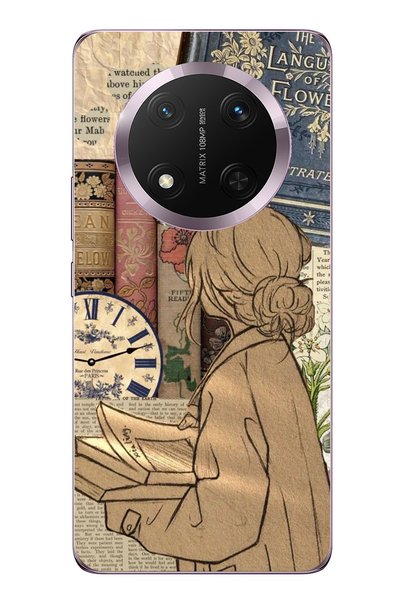 TechTree حافظة سيليكون شفافة متوافقة مع Honor Magic 7 Lite بتصميم Retro Newsp...