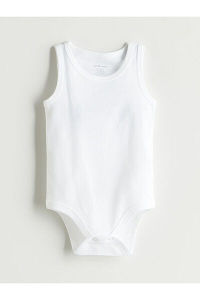 LC Waikiki Crew Neck Basic Baby Boy Snap Bodysuit