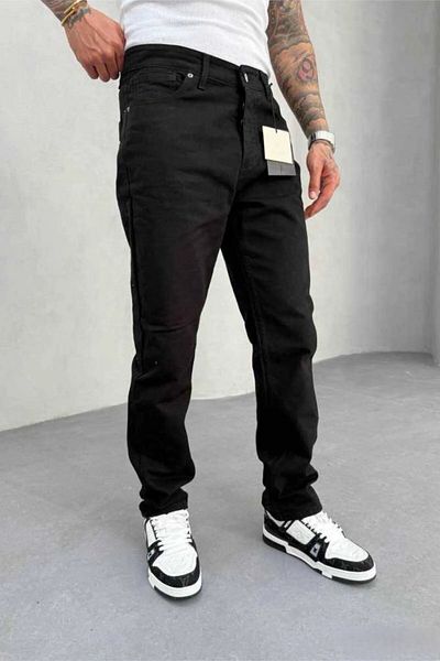 MADZEYMODA Black Denim Fabric Regular Fit Lycra Men's Jean Jeans Ke-759