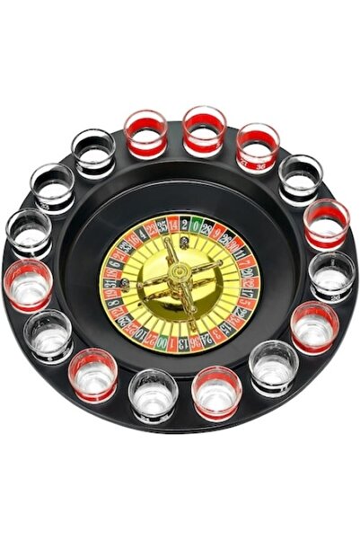 E EFRALL Joc ruleta cu shot-uri, diametru 30 cm, 16 pahare din sticla, capaci...