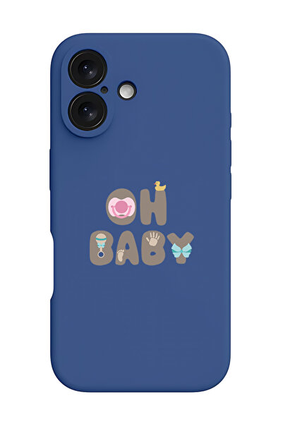 Theodor غطاء حماية سيليكون سائل مقاوم للصدمات لجهاز iPhone 16 أزرق - يا حبيبتي