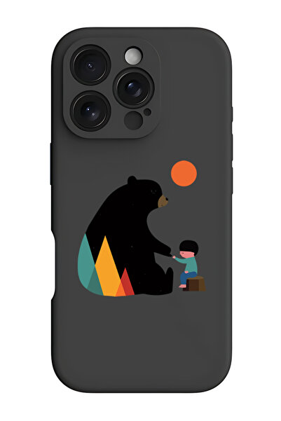 Theodor غطاء حماية سيليكون سائل مقاوم للصدمات لهاتف iPhone 16 Pro باللون الأس...