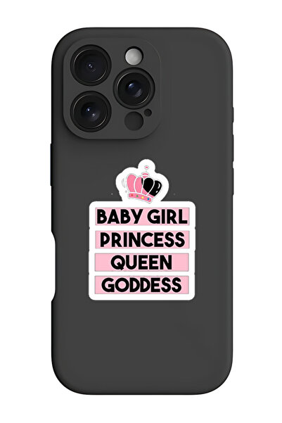 Theodor جراب حماية أسود من السيليكون السائل المقاوم للصدمات لهاتف iPhone 16 P...