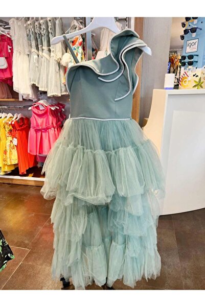 moona kids 10-15 Yaş Kız Çocuk Yeşil Abiye