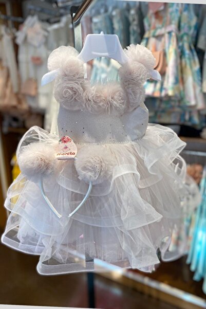 moona kids 1-5 Yaş Kız Çocuk Abiye Pudra