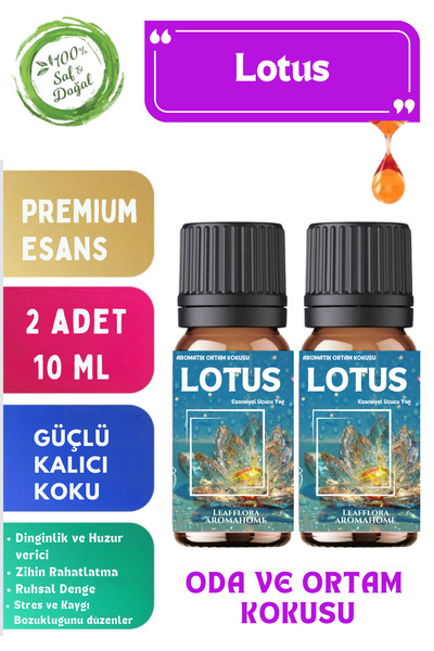 LeafFlora AromaHome Lotus - Esansiyel Uçucu Yağ - Aromatik Oda ve Ortam Kokus...