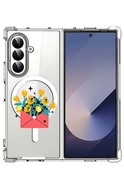 Theodor Case for Samsung Z Fold 7 For MagSafe, Shockproof Phone Cover flowers...