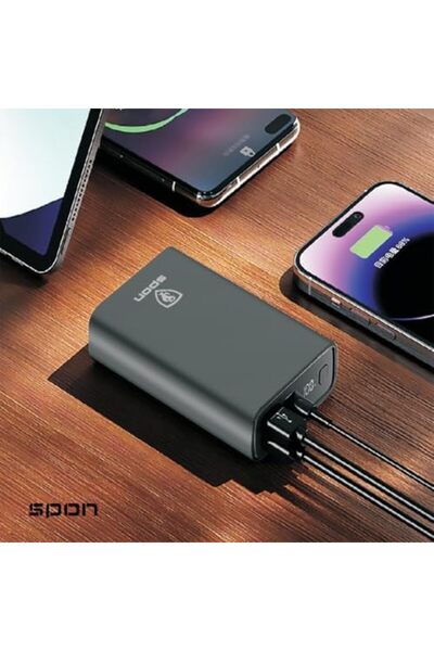 SP SPON Travel Series Power Bank 20000mAh with PD 22.5W Output, Fast Charging 3.0 and Digital Display, Exter