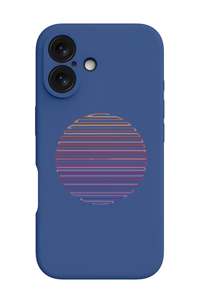 Theodor iPhone 16 Plus Blue Protective Liquid Silicone Shockproof Case - Line...
