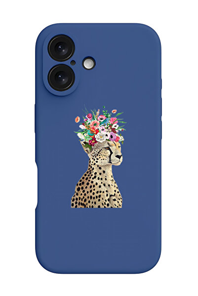 Theodor غطاء حماية سيليكون سائل مقاوم للصدمات لجهاز iPhone 16 Plus أزرق - زهر...