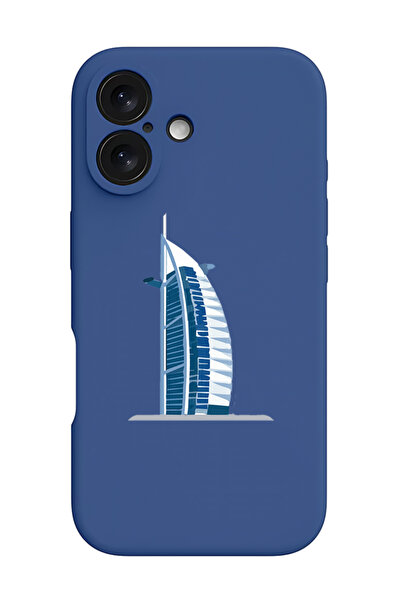 Theodor غطاء حماية سيليكون سائل مقاوم للصدمات لجهاز آيفون 16 أزرق - برج العرب