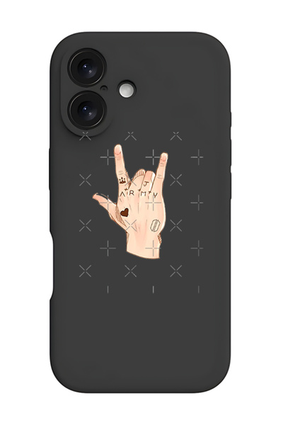 Theodor غطاء حماية سيليكون سائل مقاوم للصدمات لهاتف iPhone 16 Plus أسود - جيشي