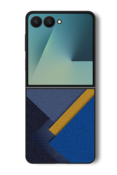 Theodor حافظة متوافقة مع هاتف Samsung Galaxy Z Flip 7، غطاء حماية مقاوم للصدمات، ظلال جلدية مثلثة