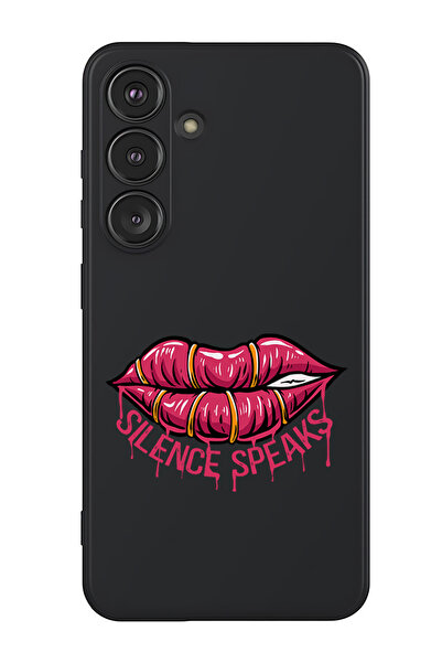 Theodor غطاء حماية سائل من السيليكون المقاوم للصدمات لهاتف سامسونج جالاكسي S25 بلس (أسود) - سايلنس سبيكس