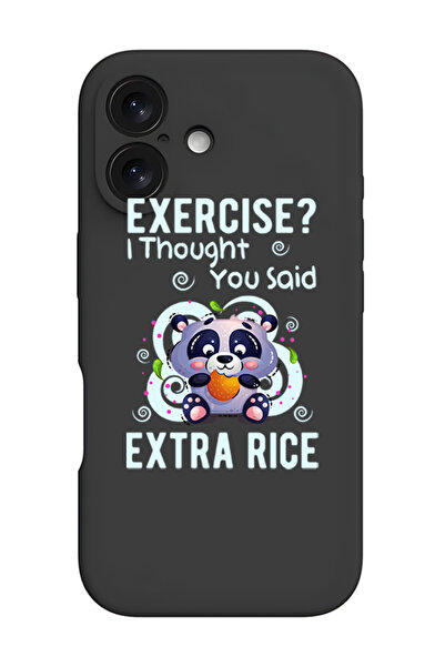Theodor iPhone 16 Black Protective Liquid Silicone Shockproof Case - Extra rice