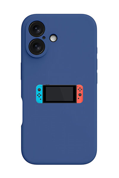Theodor غطاء حماية سيليكون سائل مقاوم للصدمات لجهاز iPhone 16 أزرق - نينتندو