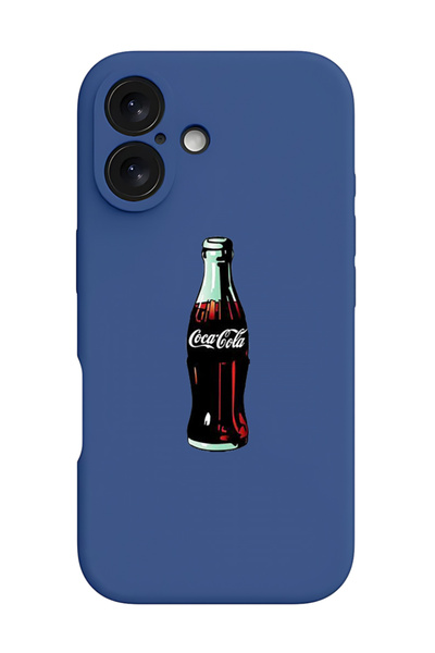 Theodor غطاء حماية سيليكون سائل مقاوم للصدمات لجهاز iPhone 16 أزرق - كوكاكولا