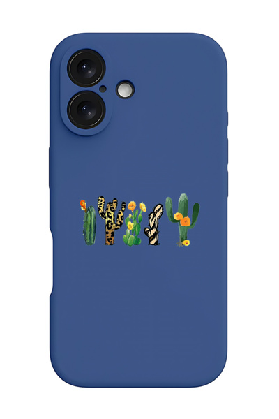 Theodor غطاء حماية سيليكون سائل مقاوم للصدمات لجهاز iPhone 16 أزرق - صبار