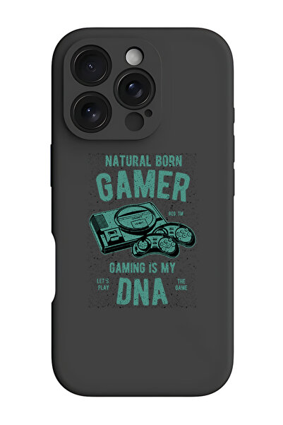 Theodor جراب حماية أسود من السيليكون السائل المقاوم للصدمات لهاتف iPhone 16 P...