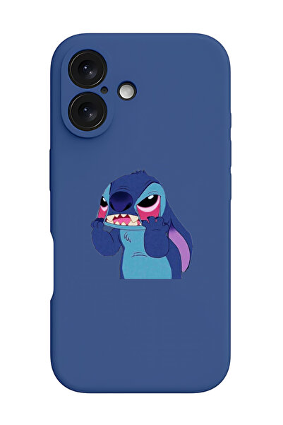 Theodor غطاء حماية سيليكون سائل مقاوم للصدمات لجهاز iPhone 16 أزرق - ستيتش