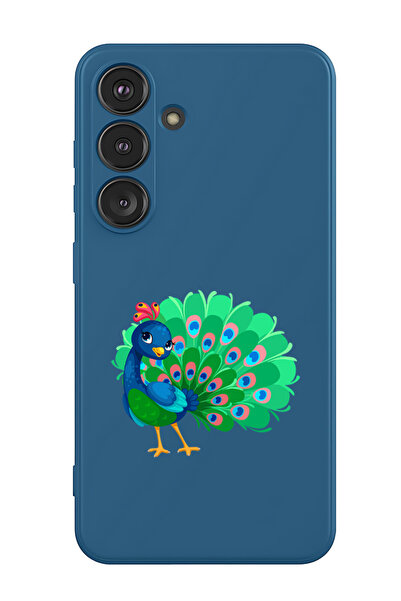 Theodor غطاء حماية سيليكون سائل مقاوم للصدمات لهاتف سامسونج جالاكسي S25 (أزرق) - طاووس