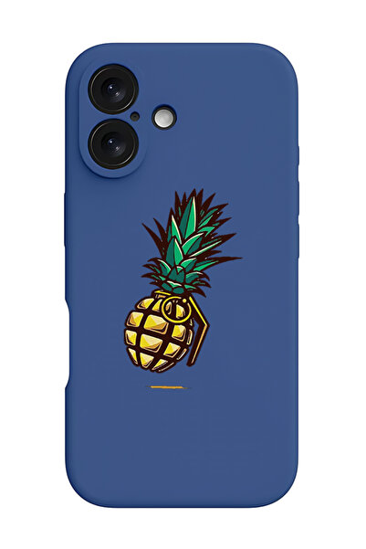 Theodor غطاء حماية سيليكون سائل مقاوم للصدمات لجهاز iPhone 16 أزرق - قفل بينر أبل