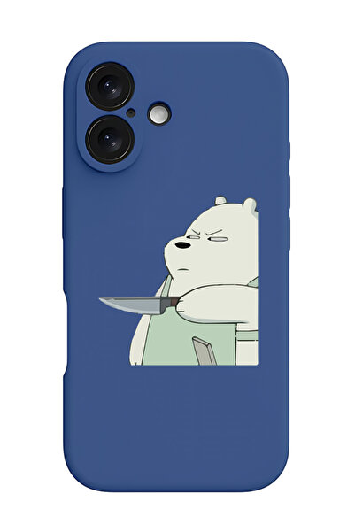 Theodor جراب سيليكون سائل واقٍ مقاوم للصدمات لهاتف iPhone 16 أزرق - لا تلمس ح...