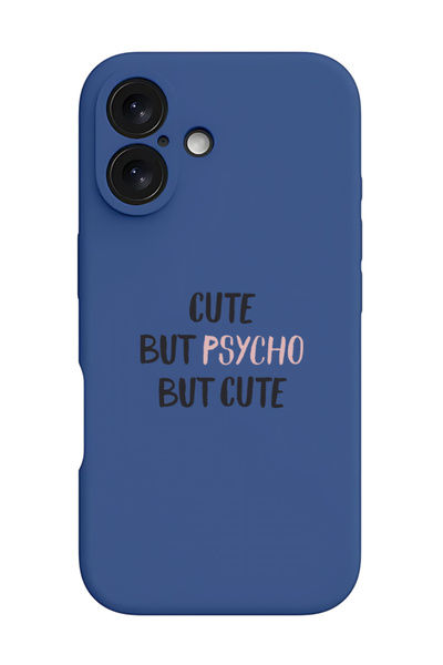 Theodor غطاء حماية سيليكون سائل مقاوم للصدمات لجهاز iPhone 16 أزرق - لطيف نفسيًا