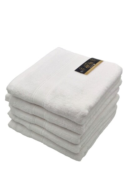 rotop Set 5 bucati Face Towels , Greek Model, 50 x 90 cm, 100% Cotton Pakistan, White