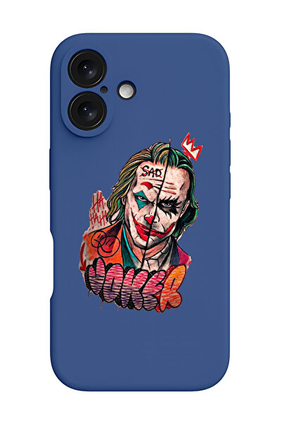 Theodor غطاء حماية سيليكون سائل مقاوم للصدمات لجهاز iPhone 16 أزرق - جوكر