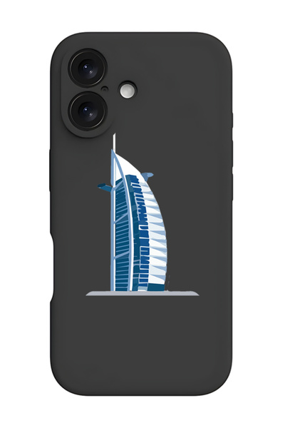 Theodor غطاء حماية سيليكون سائل مقاوم للصدمات لجهاز آيفون 16 بلس أسود - برج العرب