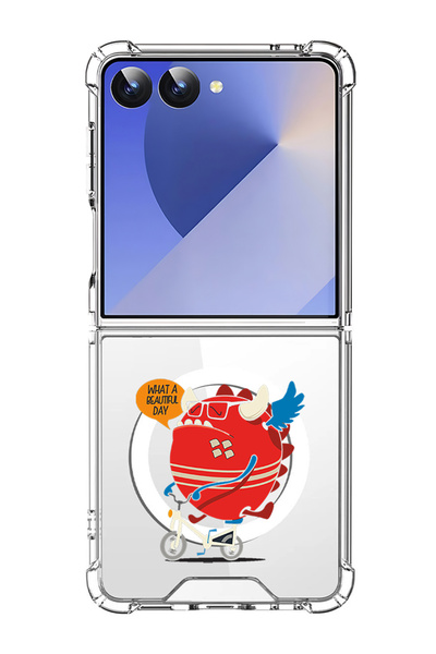 Theodor غلاف لهاتف Samsung Galaxy Z Flip 7 متوافق مع MagSafe، غطاء هاتف مقاوم...