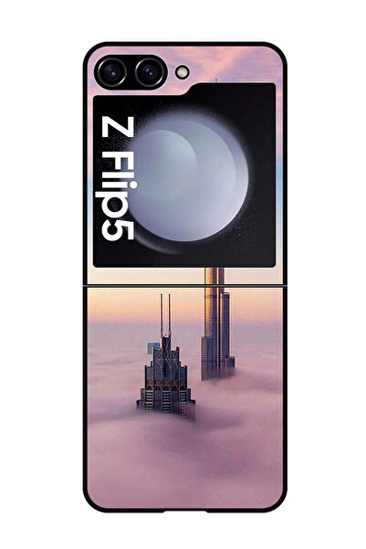 Theodor غطاء حماية مضاد للخدش والصدمات لهاتف سامسونج جالاكسي زد فليب 5، برج خليفة في السحاب